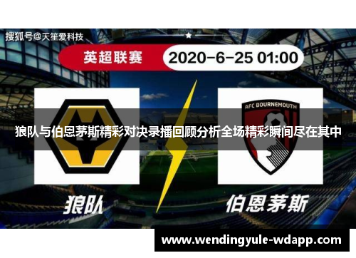 狼队与伯恩茅斯精彩对决录播回顾分析全场精彩瞬间尽在其中